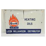 Gulf Painted Metal Sign On Wooden Frame