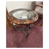 Round Glass Top Insert Parlor Table