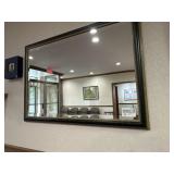 Beveled Wall Mirror with Black & Gold Frame