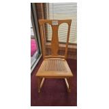 Petite Antique Cain Bottom Rocking Chair