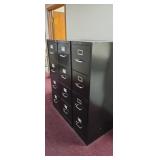 3 Black Four Drawer Filing Cabinet