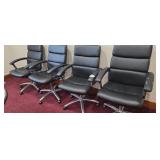 Set of 4 Rolling Office Chairs.