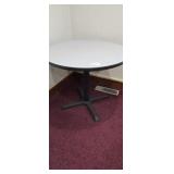 35.5' Round Table with Formica Top, Metal Base