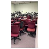 40 Mixed Red/Burgandy Rolling Office Chairs
