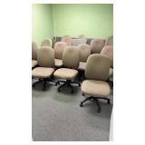 17 Mixed Grey/Tan Rolling Office Chairs