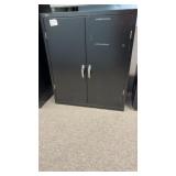 HON Dual Door Black Cabinet with 3 Shelves