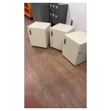 3 MOBILE CUBE ONE DOOR CABINETS