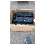 BOX OF WIRED KEYBOARDS AND MICE