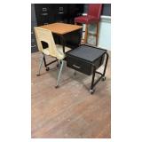 SMALL MOBILE DESK AND CHAIR