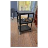 MOBILE BLACK CART WITH POWER CORD