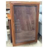 Wall-Mounted Wooden Display Case with Glass Door