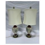 Ceramic Floral Table Lamps with Shades