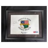 Tiger Woods Signed U.S. Open Pebble Beach Flag