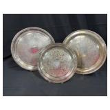 Three Silverplate Trays