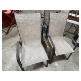 Six Patio Sling Chairs with Metal Frames