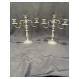 Silver-Plated Candelabras with Floral Detailing