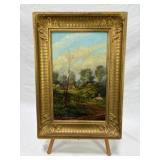 Framed Oil Painting of Countryside Landscape