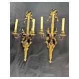Gilt Bronze Two-Arm Wall Sconces
