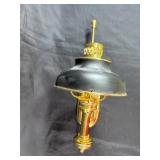 Brass Wall-Mounted Lamp with Black Shade