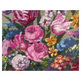 Floral Needlepoint Artwork in Gilded Frame