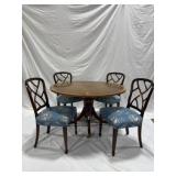 48-inch Round Wooden Table with Four Chairs