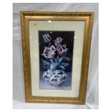 Framed Artwork of Vase with Flowers, 29 1/2' x 42'