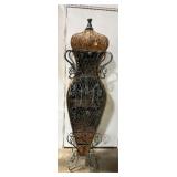 Wicker and Metal Decorative Cabinet with Drawers