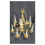 Brass Chandelier with Candle-Style Bulbs
