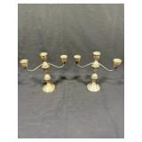 Sterling Silver Candle Holders and Bud Vase
