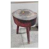 Round Wooden Butcher Block with Three Legs