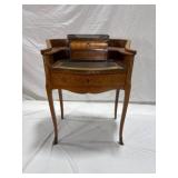 38-Inch Tall Inlaid Wood Writing Desk with Drawers