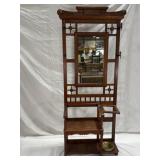 Hall Butler with Mirror and Brass Accents