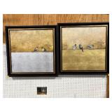 Framed Bird Artwork with Gold and Silver Finish