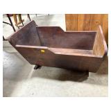 Wooden Rocking Cradle with Rustic Finish