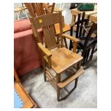 Two Wooden Chairs and One Stool