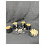 Silver Plated Candelabra and Bowl Set
