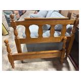 Wooden Bed Frame with Spindle Details