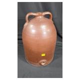 Large Brown Stoneware Jug With Handles