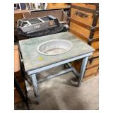 Industrial Metal Table with Basin Insert