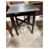 Black Table with Green Streaks, 24ï¿½ï¿½ Square Top