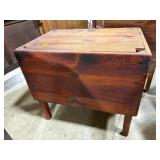 Wooden Storage Chest with Hinged Lid on Legs