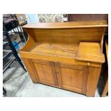 Antique Pine Dry Sink with Storage Cabinet