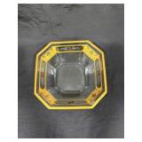 Glass Bowl with Gold and Floral Detailing