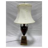 Bronze Urn-Style Table Lamp With Fabric Shade