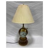Brass Clock and Barometer Table Lamp