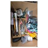 Box Lot of Tools, Decor, and Accessories