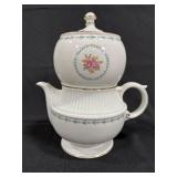 Porcelain Stackable Teapot With Floral Design