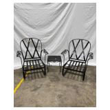 Woodard Metal Patio Rockers with Side Table