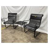 Woodard Black Metal & Vinyl Patio Set