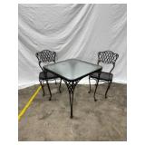 Woodard Metal Patio Set with Glass Tabletop